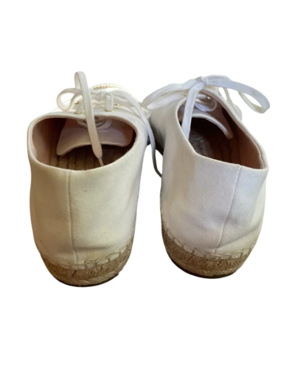 J.crew Womens Canvas Espadrille Sneakers Cream Sz 9 Preppy Casual